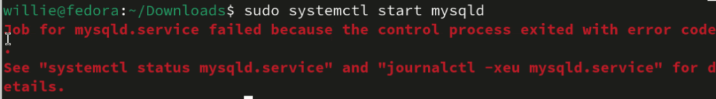 Error During Start MySQLD in Fedora