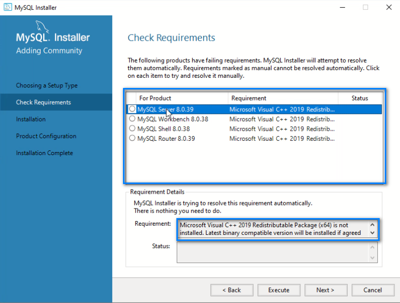 MySQL Requirements